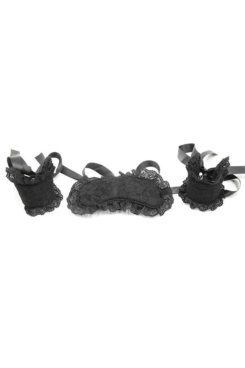 Plush Lace Eye Mask and Wrist Restraints