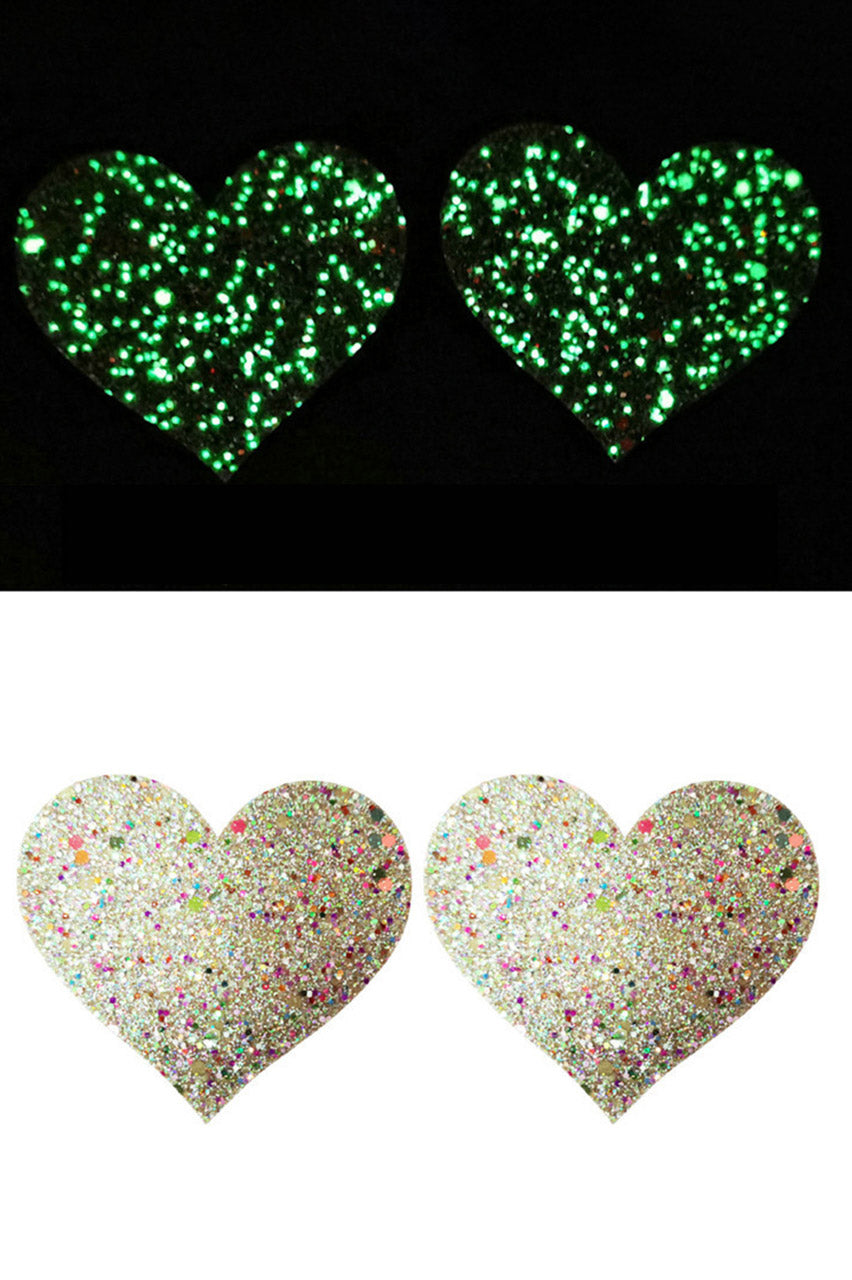 Glow In The Dark Heart Pasties